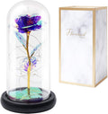 Beauty and the Beast Rose Gift Enchanted Colorful Led Galaxy Crystal Rose Flower Light in Glass Dome, Unique Gifts for Her, Women, Valentine'S Day, Mom, Mother'S Day, Birthday, Christmas