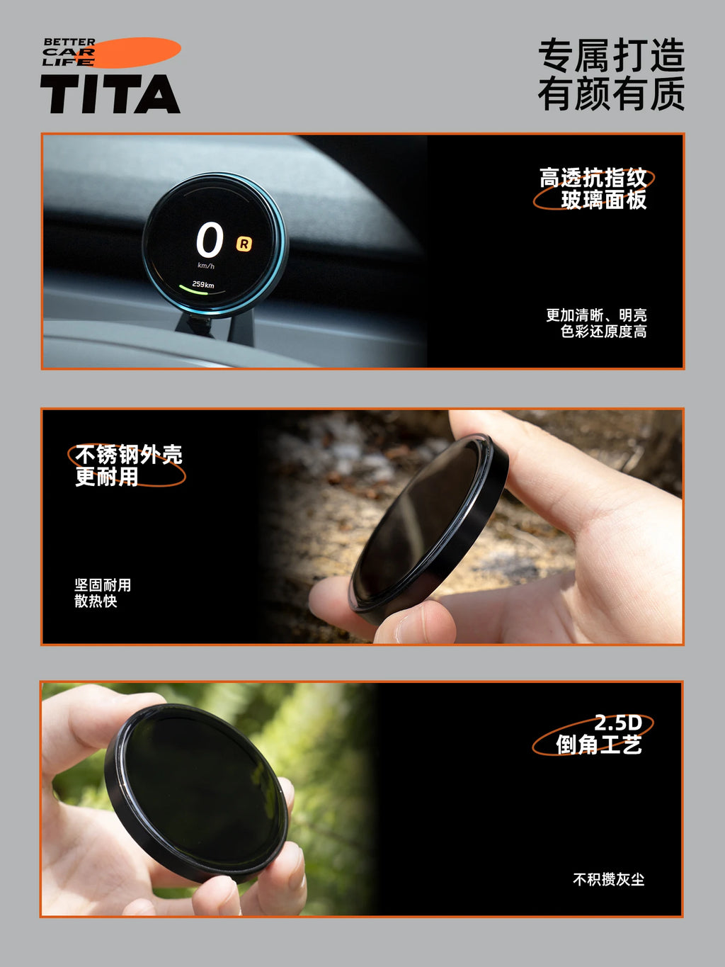 TITA Ultra OLED SCREEN Speedometer With Wireless Charger Dashboard HUD Model Y 2021-2025 Model 3 2021-2025 OLED Upgrade