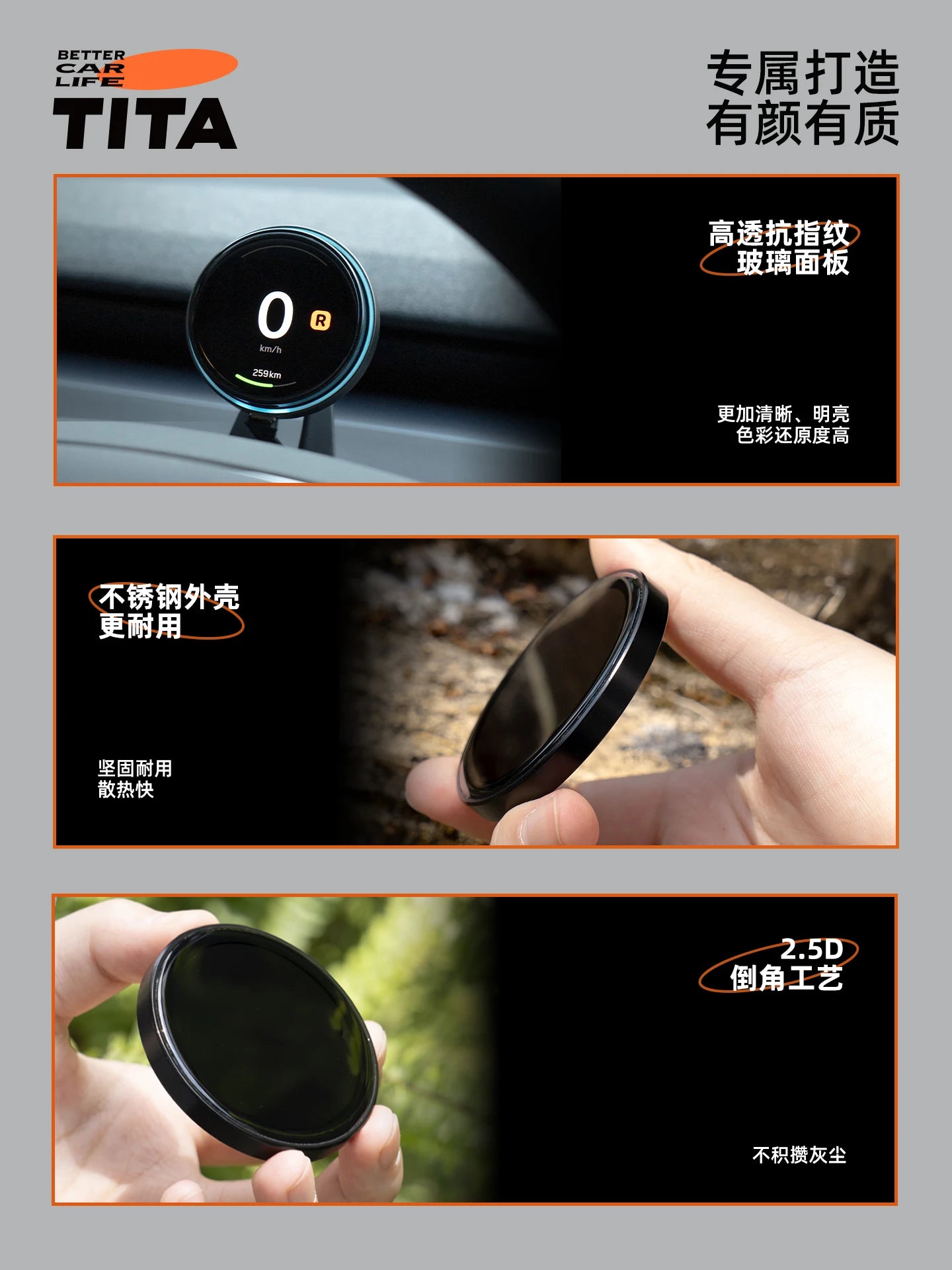 TITA Ultra OLED SCREEN Speedometer With Wireless Charger Dashboard HUD Model Y 2021-2025 Model 3 2021-2025 OLED Upgrade