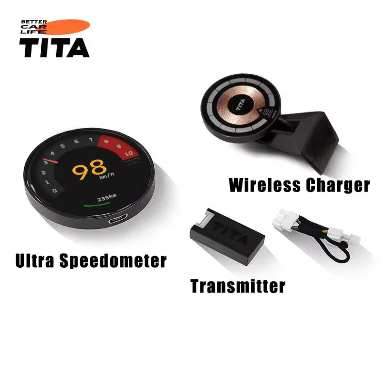 TITA Ultra OLED SCREEN Speedometer With Wireless Charger Dashboard HUD Model Y 2021-2025 Model 3 2021-2025 OLED Upgrade