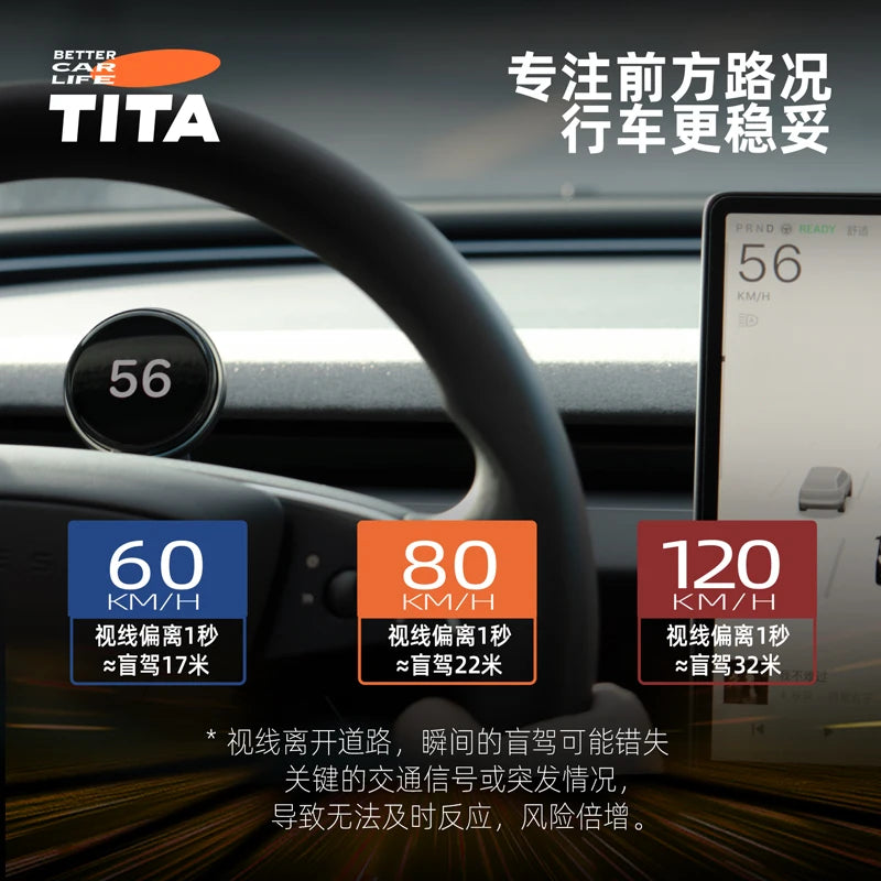 TITA Ultra OLED SCREEN Speedometer With Wireless Charger Dashboard HUD Model Y 2021-2025 Model 3 2021-2025 OLED Upgrade
