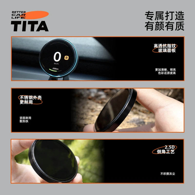 TITA Ultra OLED SCREEN Speedometer With Wireless Charger Dashboard HUD Model Y 2021-2025 Model 3 2021-2025 OLED Upgrade